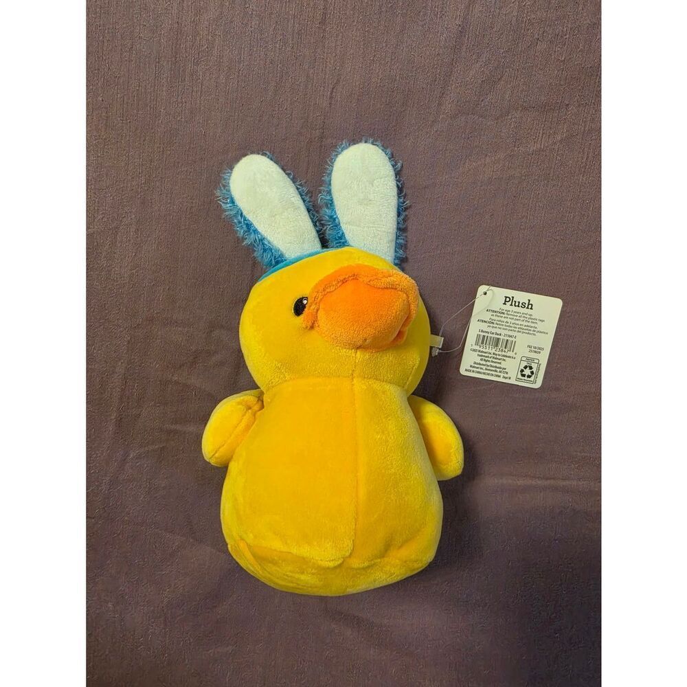 Way To Celebrate Duck With Bunny Ears Plush Easter Stuffed Animal Toy 10”